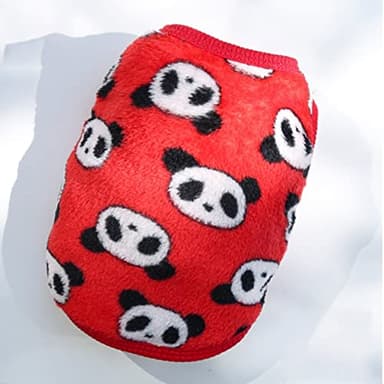 ANIAC Bunny Clothes for Rabbits Warm Kitten Vest Fleece XXXS Dog Shirt Cozy T-Shirt for Bunny Guinea Pig Ferret Puppy Mini Dog and Small Animals(2XS, Red Panda) - Image 2