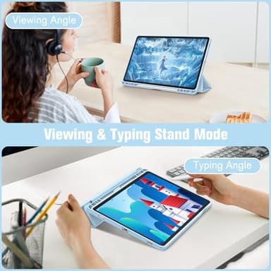 Fintie Hybrid Slim Case for Samsung Galaxy Tab S10 Lite/ S10 FE/ S9 FE 10.9 Inch/Tab S9 11 Inch with S Pen Holder, Shockproof Cover with Clear Transparent Back Shell, Auto Wake/Sleep, Blue - Image 4