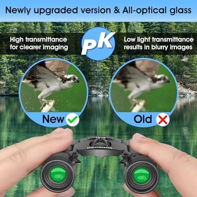 Compact HD Binoculars for Adults and Kids, Children Small High Powered Binoculars with Clear Low Light Night Vision, Mini Pocket Lightweight Waterproof for Hunting Bird Watching Travel Concert - Image 5
