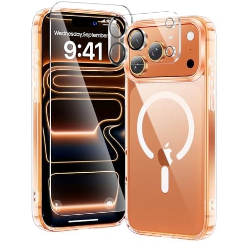 toushion 3 in 1 for iPhone 17 Pro Case Clear,Fits MagSafe, Not Yellowing, Screen Protector*1 Camera Lens Protector*1, Military-Grade Protection for Phone Cover 6.3 inch - Image 1