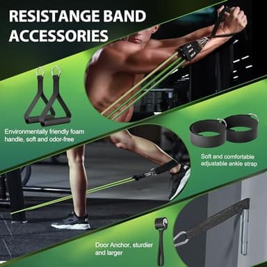 WHATAFIT Resistance Bands, Exercise Bands,Resistance Bands for Working Out, Work Out Bands with Handles for Men and Women Fitness, Strength Training Home Gym Equipment - Image 5