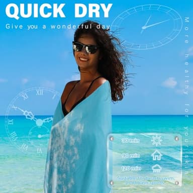 Widdonen Thin Turkish Beach Towel Lightweight Quick Dry Absorbent Cotton Bathroom Bath Pool Swim Towels Extra Large Oversized Sand Free Beach Accessories Essentials Cloud Gifts for Adult - Image 4