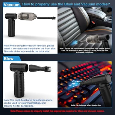 Compressed Air Duster,130000RPM Rechargeable Electric Duster, Cleaner for Keyboard, PC, No Canned Air Duster,Handheld Vacuums, Turbo Fan, Mini Blower, Jet Dry Blower, Car Vacuum Cleaner - Image 6