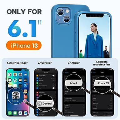 Miracase Designed for iPhone 13 Case, with Tempered Glass Screen Protector, [Soft Anti-Scratch Microfiber Lining], Shockproof Liquid Silicone Rubber Phone Case Cover for 13 6.1 inch, Capri Blue - Image 6