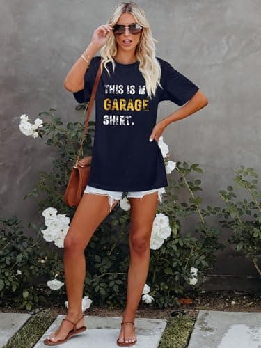 Inber Oversized Tshirts for Women Flower Graphic Tees Short Sleeve Shirts 2025 Summer Casual Loose Fit Beach Tops XXL - Image 4