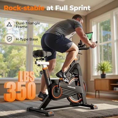 YOSUDA PRO Magnetic Exercise Bike 350 lbs Weight Capacity - Indoor Cycling Bike Stationary with Comfortable Seat Cushion, Silent Belt Drive 010C - Image 2