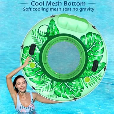 Jasonwell Inflatable River Tube Float - Heavy Duty River Float Pool Floats Lake Premium Water Tubes for Floating Recreational River Raft Lounge Floaties with 2 Cup Holders for Adult - Image 2