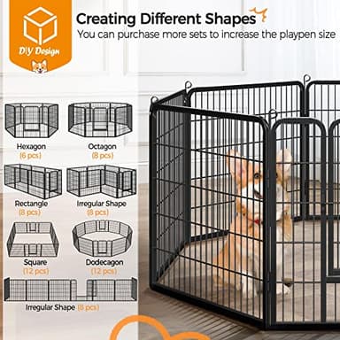 Yaheetech Dog Playpen Outdoor, 32 inch 32 Panels Dog Pen Indoor Heavy Duty Puppy Exercise Pen Metal Pet Fence for RV Camping/Yard/Garden - Image 5