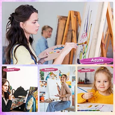 Paint Brushes Set for Acrylic Painting, 20 Pcs Oil Watercolor Acrylic Paint Brush, Artist Paintbrushes for Body Face Rock Canvas, Kids Adult Drawing Arts Crafts Supplies, Blue - Image 5