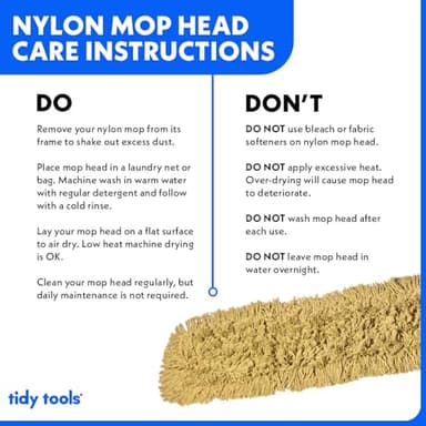 Tidy Tools 48 Inch Yellow Commercial Dust Mop & Floor Sweeper – Wood Handle Floor Mop for Tile, Hardwood & Concrete - Image 6