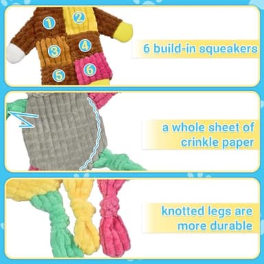 LECHONG 5Pcs Squeaky Dog Toys, Large Crinkle Dog Toys for Large Medium and Small Dogs, Puppy Toys to Keep Them Busy Great Value Dog Toy Bundle - Image 5