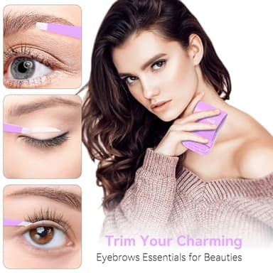 FACEMADE 4 Pack Tweezers Set - Professional Stainless Steel for Men and Women, Precision Eyebrow Facial Hair, Chin, Ingrown Hair Removal (Purple) (T4) - Image 2