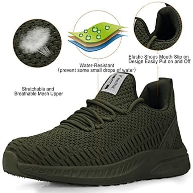 Feethit Women Tennis Running Shoes Walking Shoes Lightweight Casual Sneakers for Travel Gym Work Woman Waitress Nurse Olive Green 9 - Image 2