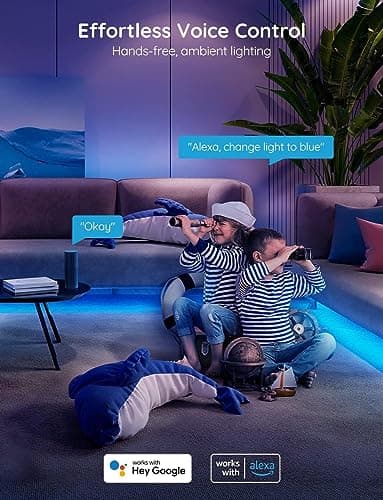 Govee Smart RGB LED Strip Lights, 16.4ft WiFi LED Strip Lighting Work with Alexa and Google Assistant, 16 Million Colors with App Control and Music Sync LED Lights for Bedroom, Home Decor - Image 2
