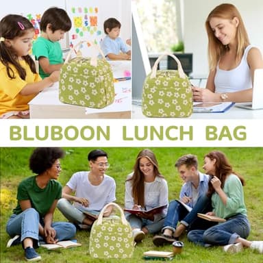 Bluboon Lunch Bag for Women Men Cute Corduroy Lunch Tote Bags Reusable Insulated Lunch Box Large Capacity Reusable Insulated Cooler for Work Picnic or Travel - Image 6