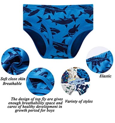 Boboking Little Boys Briefs Dinosaur Truck Toddler Kids Underwear (Pack of 6) 5/6Y - Image 2