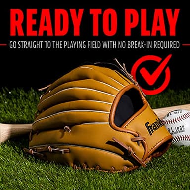 Franklin Sports Baseball and Softball Glove - Fieldmaster Adult + Youth Baseball Gloves - Men's + Women's Infield + Outfield Mitt - Right Hand Throw - 12" - Image 6