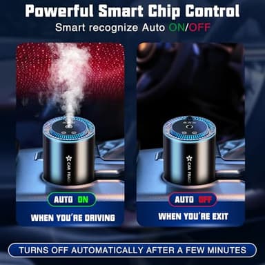 Smart Car Air Freshener Diffuser with Starry Sky Projection and 50ml Perfume, 3 Mode Adjustable Rechargeable Car Aroma Diffuser,Auto On/Off Intelligent,Cologne - Image 3