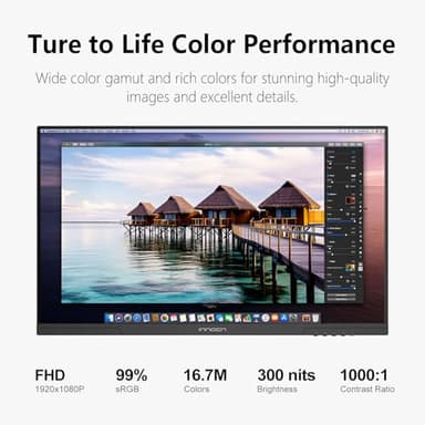 INNOCN 27" Monitor 120Hz FHD 1920 x 1080p IPS PC Computer Desktop Gaming Display Built-in Speaker, Eyes Care, Height/Pivot Adjustable, HDMI, VGA, VESA Mountable - Black, 27D1FR - Image 4