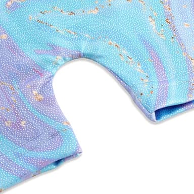 HOZIY Gymnastics Leotards for Girls 4t 5t Blue Purple Marble Print Gold Liquid Tumbling Outfits Dance Clothing Clothes Biketard Sparkle - Image 4