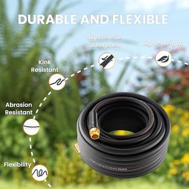 Giraffe Tools Garden Hose 50ft x 5/8", Water Hose Heavy Duty, Flexible, Lightweight Hybrid Hose with Swivel Handle, Male to Female Fittings - Image 3