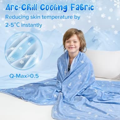 LUXEAR Cooling Blanket, Glow in the Dark Blanket Star Cosmic Cool Blanket for Boys Girls Gift Cooling Throw Blanket Keep Child/Adults Cool All Night Soft Breathable Summer Blanket for Bed Sofa 59x79in - Image 2