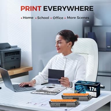 17A Toner Cartridge HP CF217A - Replacement for 17A CF217A to Compatible with Laserjet Pro M102w M130nw M130fw M130fn M102a M130a Pro MFP M130 M102 Series Printer (Black, 2-Pack) - Image 7