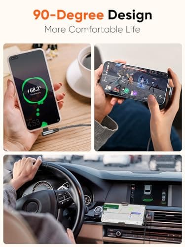 CableCreation Right Angle USB C to USB C Cable 3.3FT,100W 90 Degree USBC to USBC Cord Fast Charging USB C Charger Cord Compatible with iPhone 16,Galaxy S23 Ultra S22,MacBook,iPad mini 6,iPad Pro 2020 - Image 6