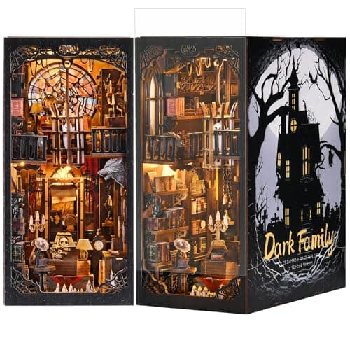 TOYQI DIY Book Nook Kit, Miniature House Dollhouse Kit for Adult and Teens, Book Nook Kits for Adults, Booknook Bookend Alley Model Build with Dust Cover - Image 1