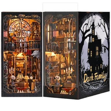 TOYQI DIY Book Nook Kit, Miniature House Dollhouse Kit for Adult and Teens, Book Nook Kits for Adults, Booknook Bookend Alley Model Build with Dust Cover - Image 1