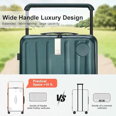 Hanke Multifunctional 26 Inch Hard Shell Suitcases with Wheels Travel Approved Luggage Large Rolling Suitcase Checked Luggage for Women Men(Blackish Green) - Image 7