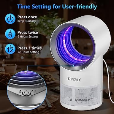 Fruit Fly Trap for Indoors, Fly Traps Indoor for Home Indoor Insect Trap with Suction, Time Setting, Bug Light & 10 Pcs Sticky Glue Boards (White) - Image 4