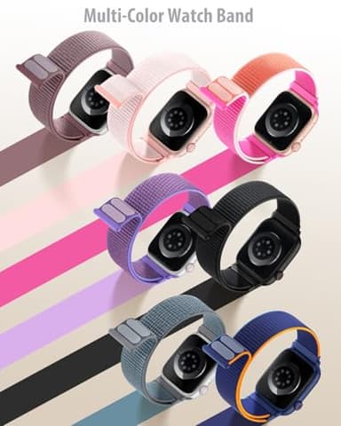 Nylon Loop Sport Band Compatible with Apple Watch Bands 44mm 45mm 46mm 49mm 42mm for Women Men, iWatch Wrist Straps for Ultra 3 2, Se, Series 11 10 9 8 7, Breathable, Soft Band Ideal for Outdoor - Image 5