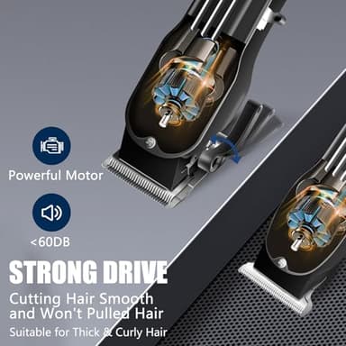 Professional Hair Clippers and Trimmer Set for Men, Beard Trimmer & Foil Shaver & Nose Trimmer Kit, Cordless Mens Clippers and Grooming Kit for Hair Cutting, Beard Styling, Home, Barber - Image 6