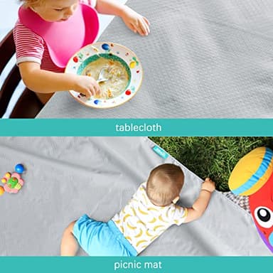 Splat Mat 2 Pack for Under High Chair & Arts & Crafts & Eating Mess, Waterproof 42''×46'' Baby Playtime Anti-Slip High Chair Mat for Floor or Table, Reusable & Portable Splash Mat - Image 4