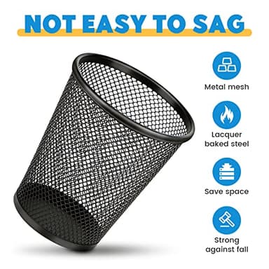 Smgmg Pen Holder for Desk, Pencil Holder for Desk, 4 Pack Pencil Cup for Pen, Mesh Metal Pen Organizer, Desk Pen Holder - Image 3