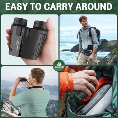 Aurosports 15x25 Compact Binoculars for Adult Kids - High Power Binoculars for Bird Watching - Easy Focus Small Binocular with Low Light Vision for Travel, Camping, Concert, Hiking - Image 6