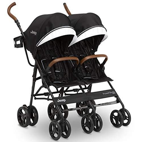 Jeep PowerGlyde Plus Side x Side Double Stroller by Delta Children, Black - Image 1