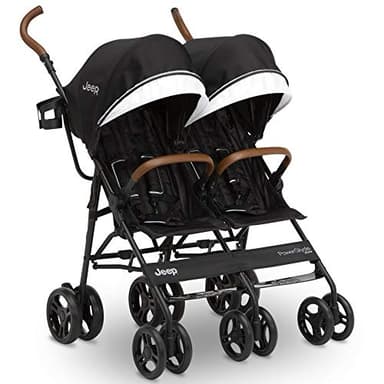 Jeep PowerGlyde Plus Side x Side Double Stroller by Delta Children, Black - Image 1