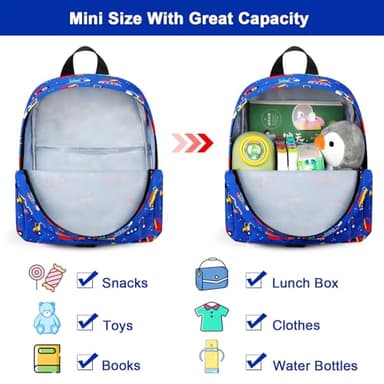 Accmor Toddler Backpack Harness Leash, Mini Baby Walking Backpacks with Anti Lost Wrist Link, Cute Truck Kids Back Pack Harnesses Leashes Tether for 1-3 Yeas Boys Outdoor Travel - Image 3