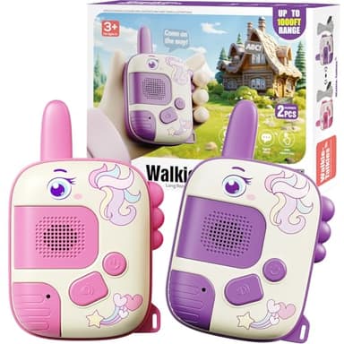 Walkie Talkies Toys for Girls:Unicorn Toys 2 Pack Birthday Gifts for 3 4 5-7 8 Year Old Girls Toy for 4 5 6 7 8-10 Year Old Camping Outdoor Games,Christmas Stocking Stuffers for Girls Kids - Image 1