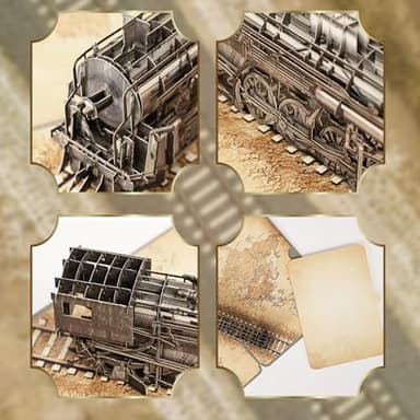 Steam Train 3D Pop Up Birthday Card for Men, Vintage Steam Train Design, Handmade Birthday Card, Ideal Gift for Father's Day, Birthday for Dad, Grandad, Husband, Men, Boyfriend, Adults; 6" x 8" - Image 4