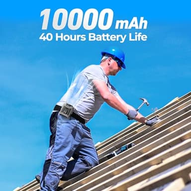 AMACOOL Portable Waist Fan Clip On, MAX 40H Work Time, 10000mAh Rechargeable Wearable Shirt Fan with Light, 16000RPM Powerful 5 Speed Belt Fans Personal Cooling Fans for Outdoor Jobsite Camping Travel - Image 2