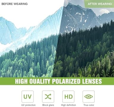 3 Pack Polarized Sports Sunglasses for Men, Mens Sunglasses Wrap Around UV Protection for Cycling Fishing Driving - Image 7