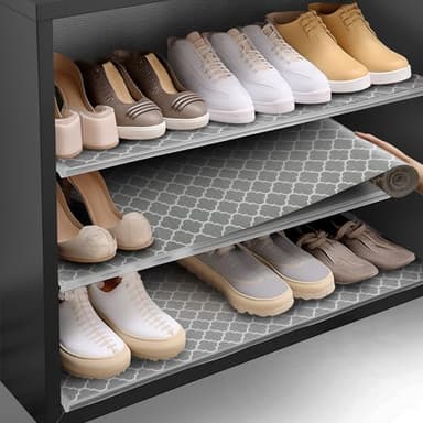 Shinlendid Shelf and Drawer Liner for Kitchen Cabinets Non-Adhesive, Strong Grip Non-Slip Thickened Cabinet Liners for Shelves, Waterproof Mats for Dresser Cupboard, Gray, 12 in x 10 Feet - Image 7