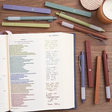 BLIEVE Aesthetic Highlighters and Gel Pens And Soft Tip, No Bleed Dry Fast Easy to Hold, for Bible Journaling Planner Notes School Office Supplies (Earthy) - Image 2