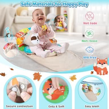 URMYWO Tummy Time Mat - 4 in 1 Cozy Tummy Time & Seated Support Pillow, Tummy Time Pillow for Newborn 0-12 Months, Infant Baby Sit Me Up Floor Seat Early Sensory Development Gifts Tummy Time Play Toys - Image 5