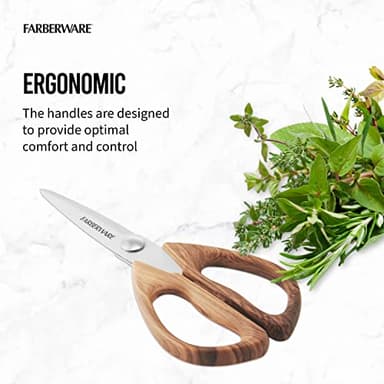 Farberware 5221282 All Purpose Shear, Pecan Wood Handles 8.2 x 3.5 x 0.5 inches - Image 4