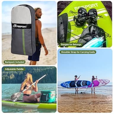 FBSPORT 11' Premium Inflatable Stand Up Paddle Board, Yoga Board with Durable SUP Accessories & Carry Bag | Wide Stance, Surf Control, Non-Slip Deck, Leash, Paddle and Pump for Youth & Adult - Image 6
