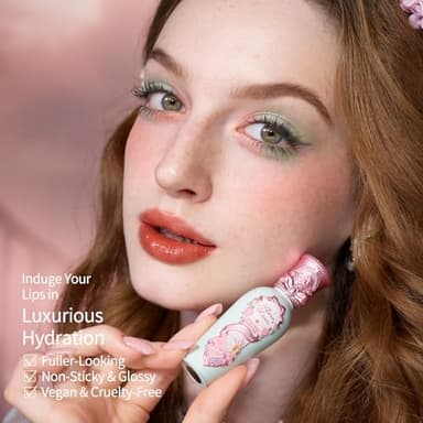 Flower Knows Midsummer Fairytales Coating Lip Lacquer,Glowy Non-Fading Lip Gloss,Hydrating Tinted Lip Oil for Girls&Women,Vegan & Cruelty Free,0.17Fl Oz(G09 Dream Voyager) - Image 5